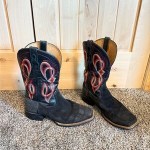 Ariat Black and Red Western Boots Men’s 10